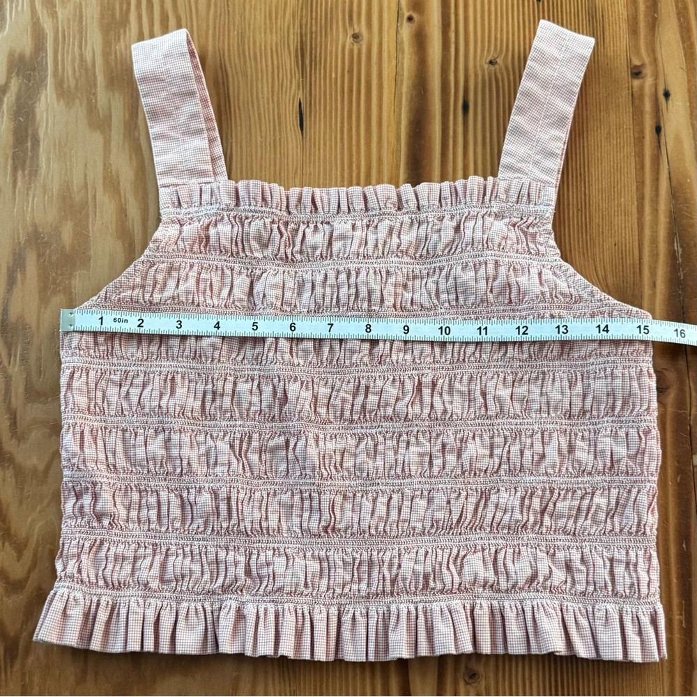 Everlane Smocked Cami Tank in Sedona Mini Check - Picture 10 of 11